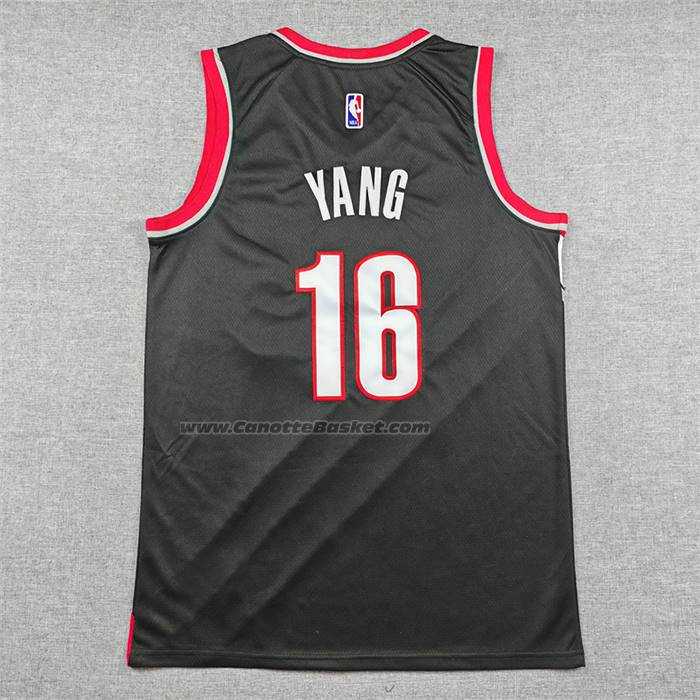 Maglia Portland Trail Blazers Hansen Yang No 16 Icon 2025-26 Nero